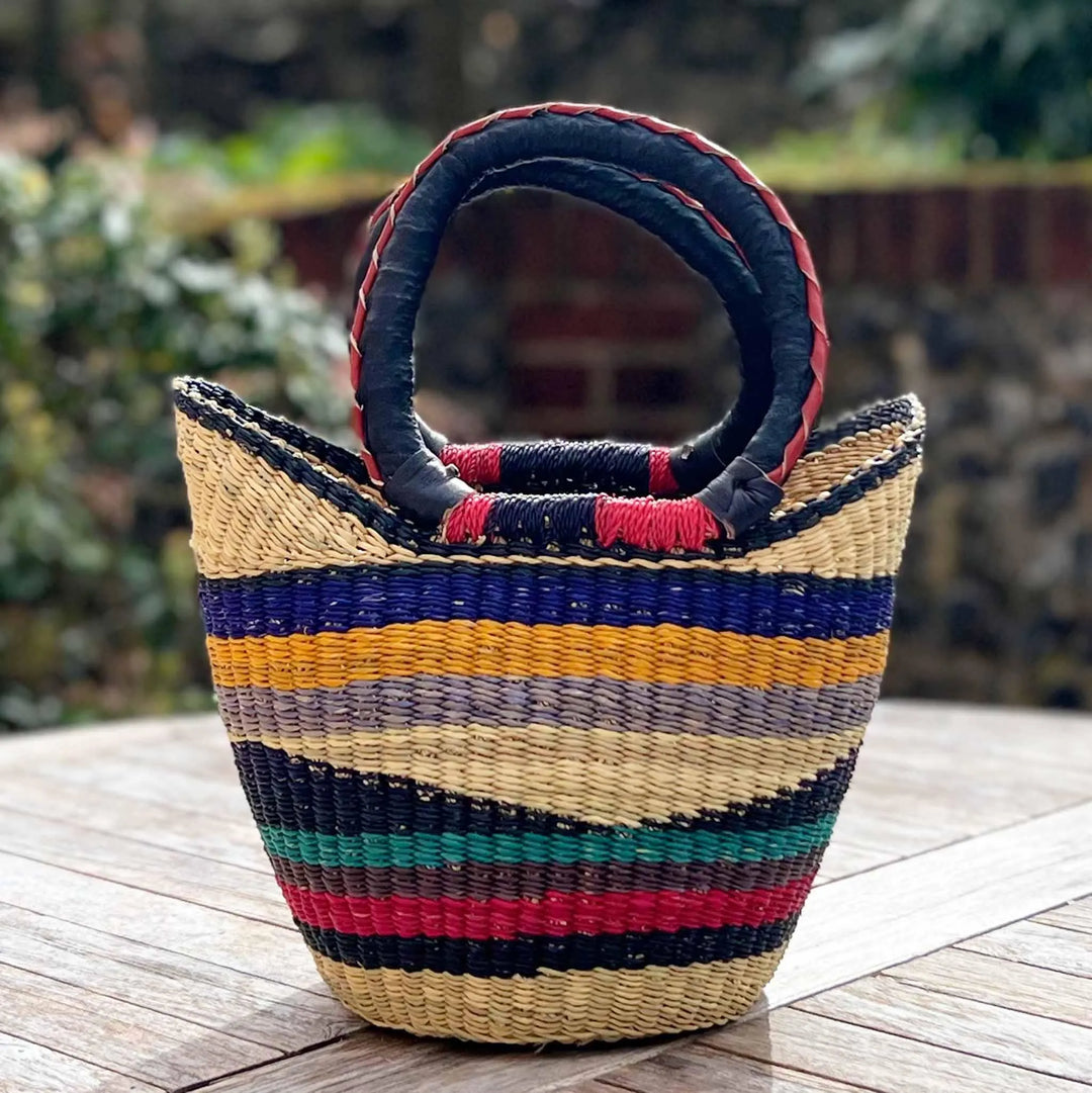 Mini African Basket on Garden Table
