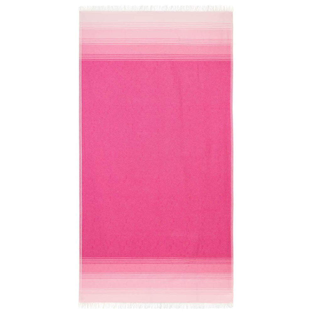 Full size image of Fiesta hammam towel, shown in bright pink.