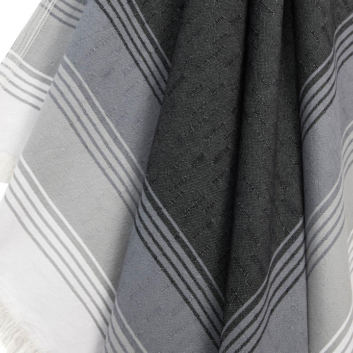 Close up of Fiesta in black, grey and white.