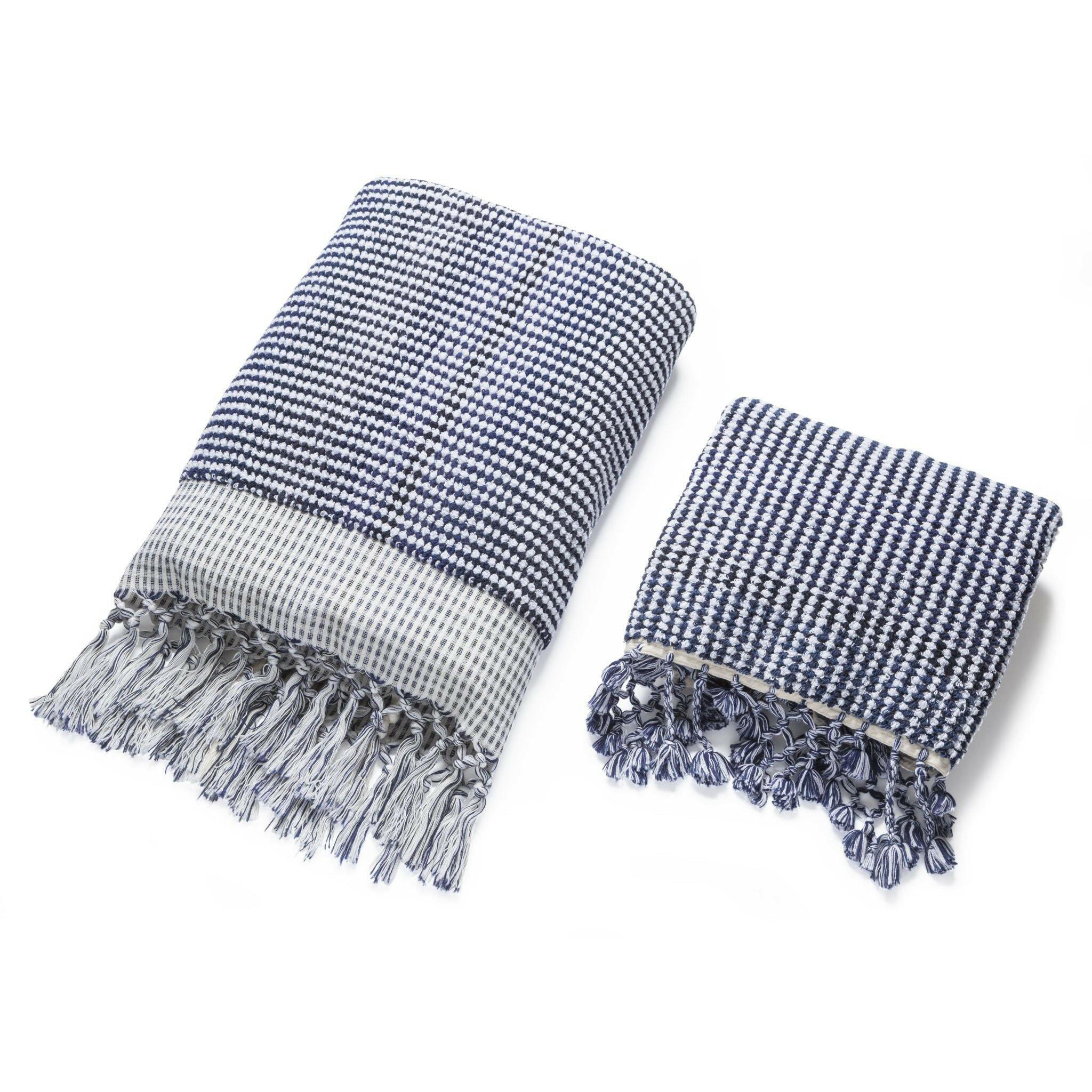 Illusion - Navy And White Organic Bath Towel Limited Edition Colours