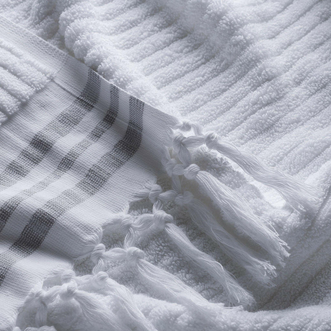 Classic Stripe - Arctic White Organic Cotton Towel Collection