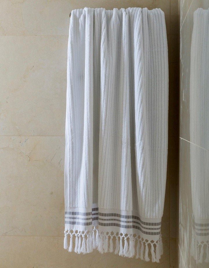Classic Stripe - Arctic White Organic Cotton Towel Collection