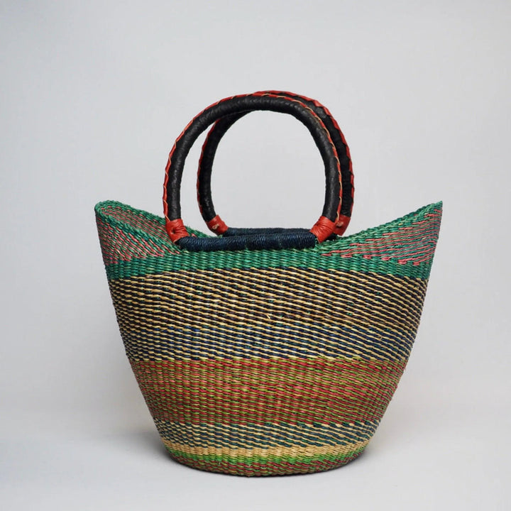 Medium size shopper basket multicoloured design.