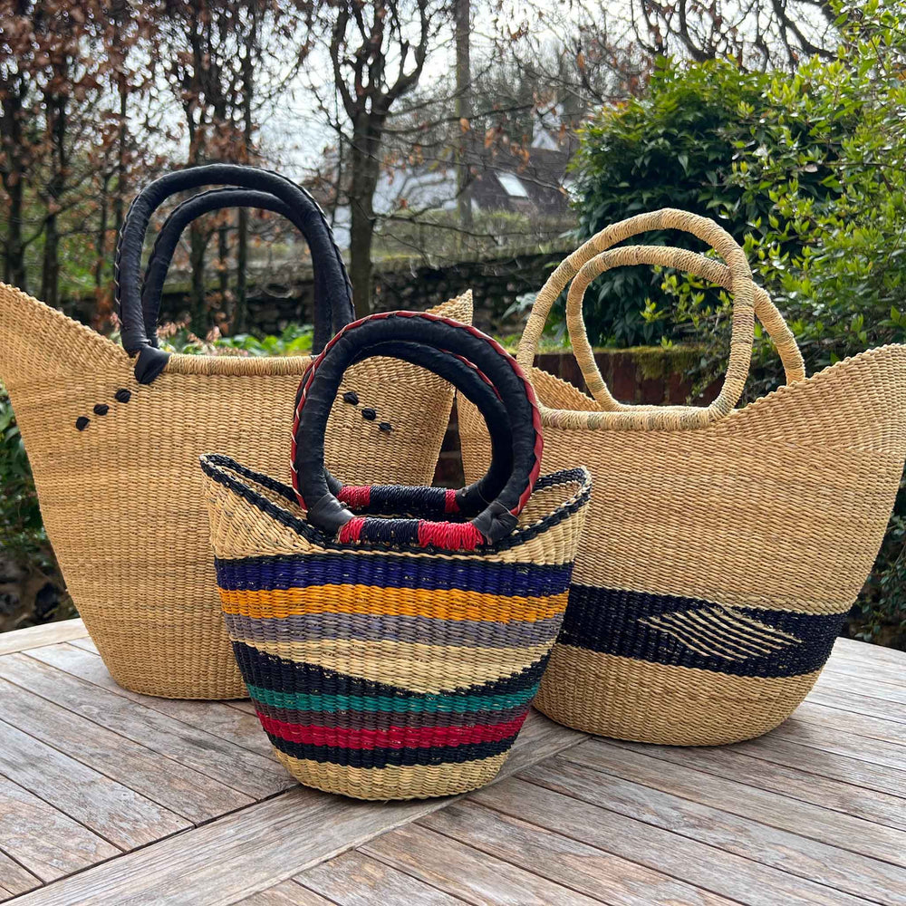 Trio of Baskets, Mini, Small and Large in Garden Setting