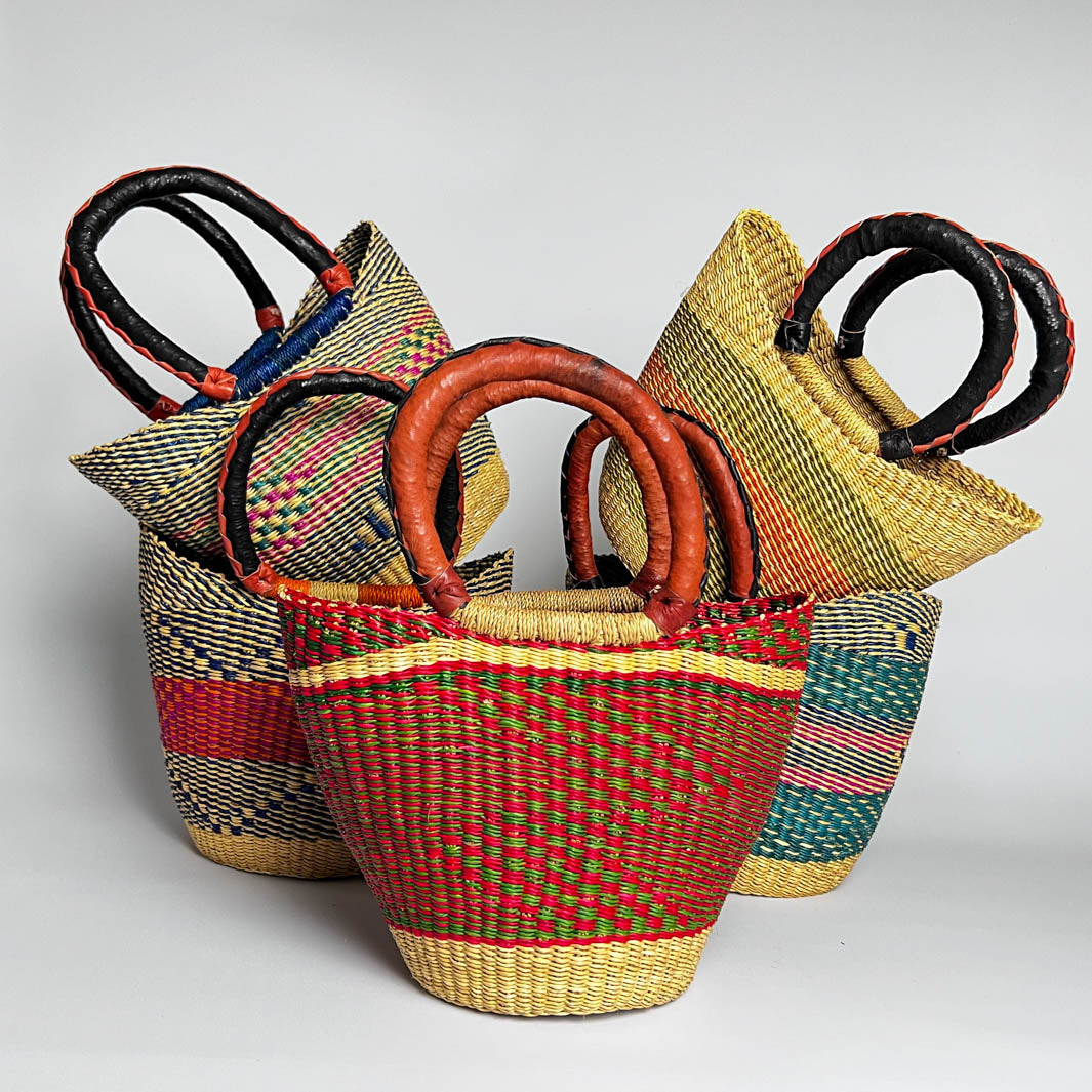 Colourful 5 mini African baskets