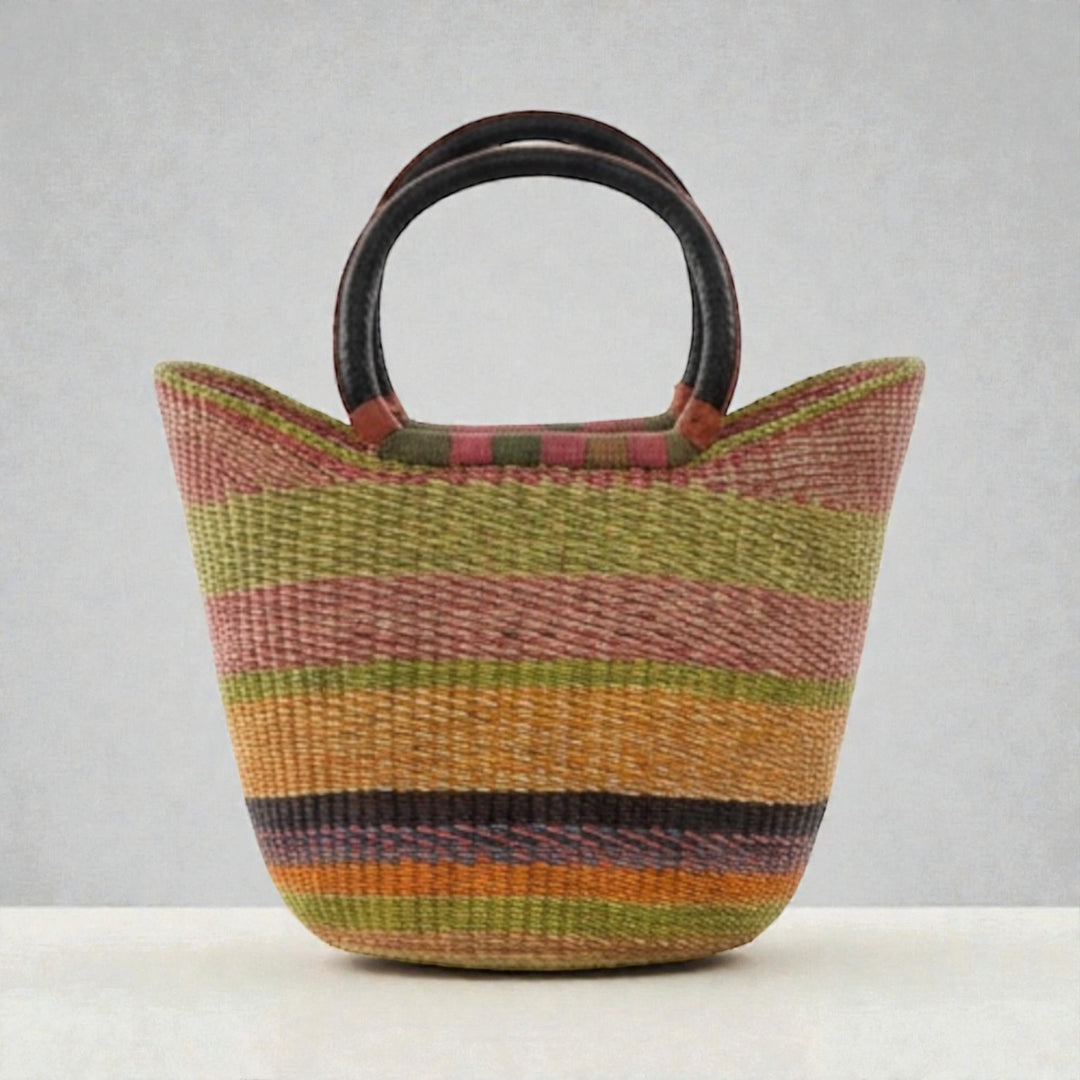 Multi Pastel Coloured Shopper Basket - Medium