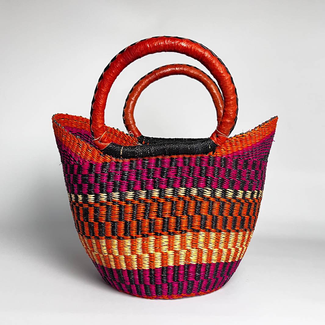 Pink & Orange U Shopper Basket Medium (D) - Lorima
