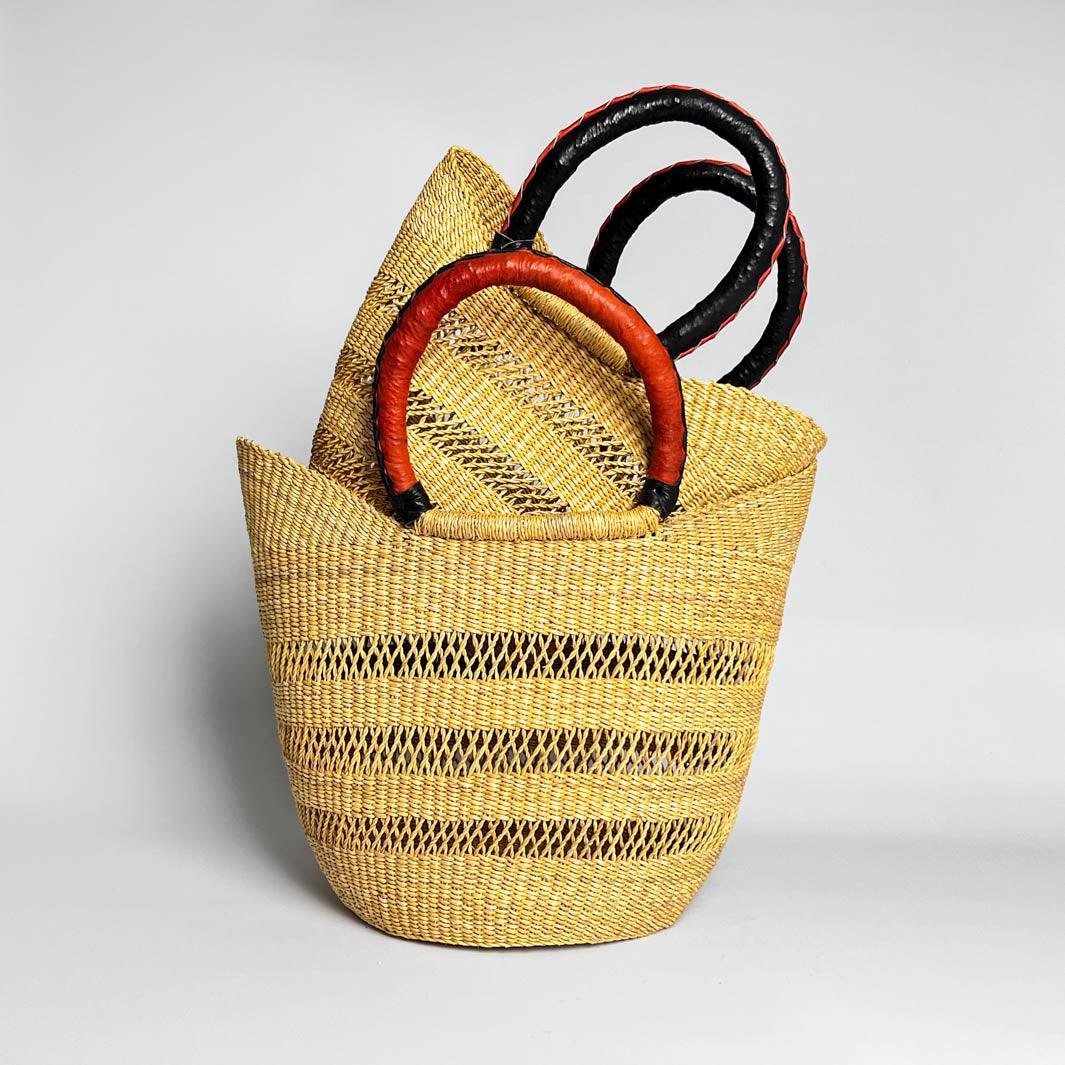 Mini Natural Lattice U Shopper Basket - Lorima