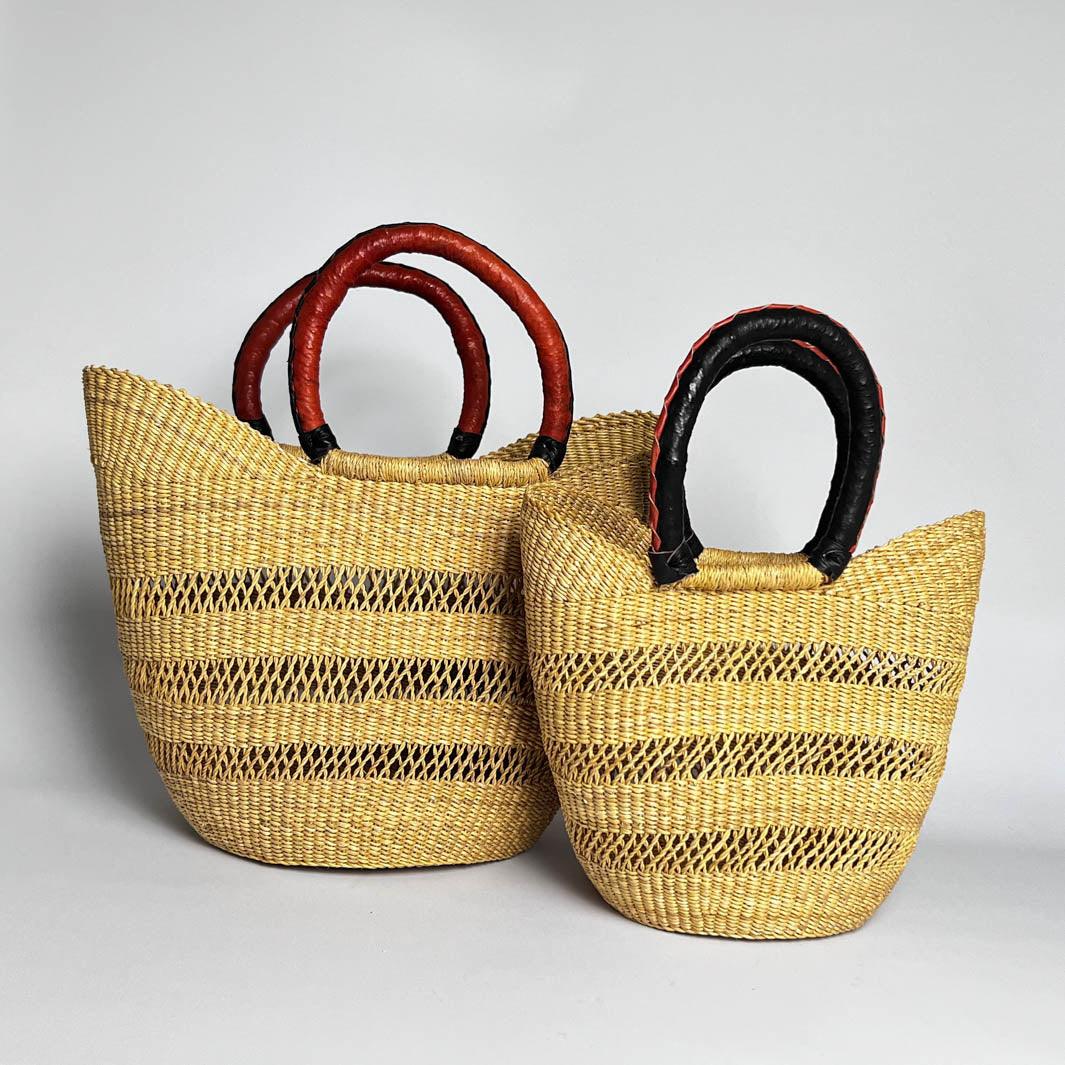 Mini Natural Lattice U Shopper Basket - Lorima