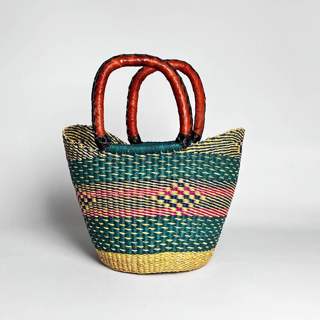 Mini Teal U Shopper Basket - Lorima