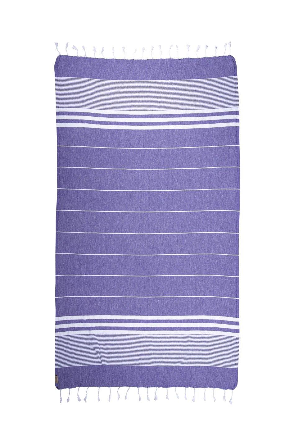 Kali - Purple and White Striped Quick Drying Towel Full Length