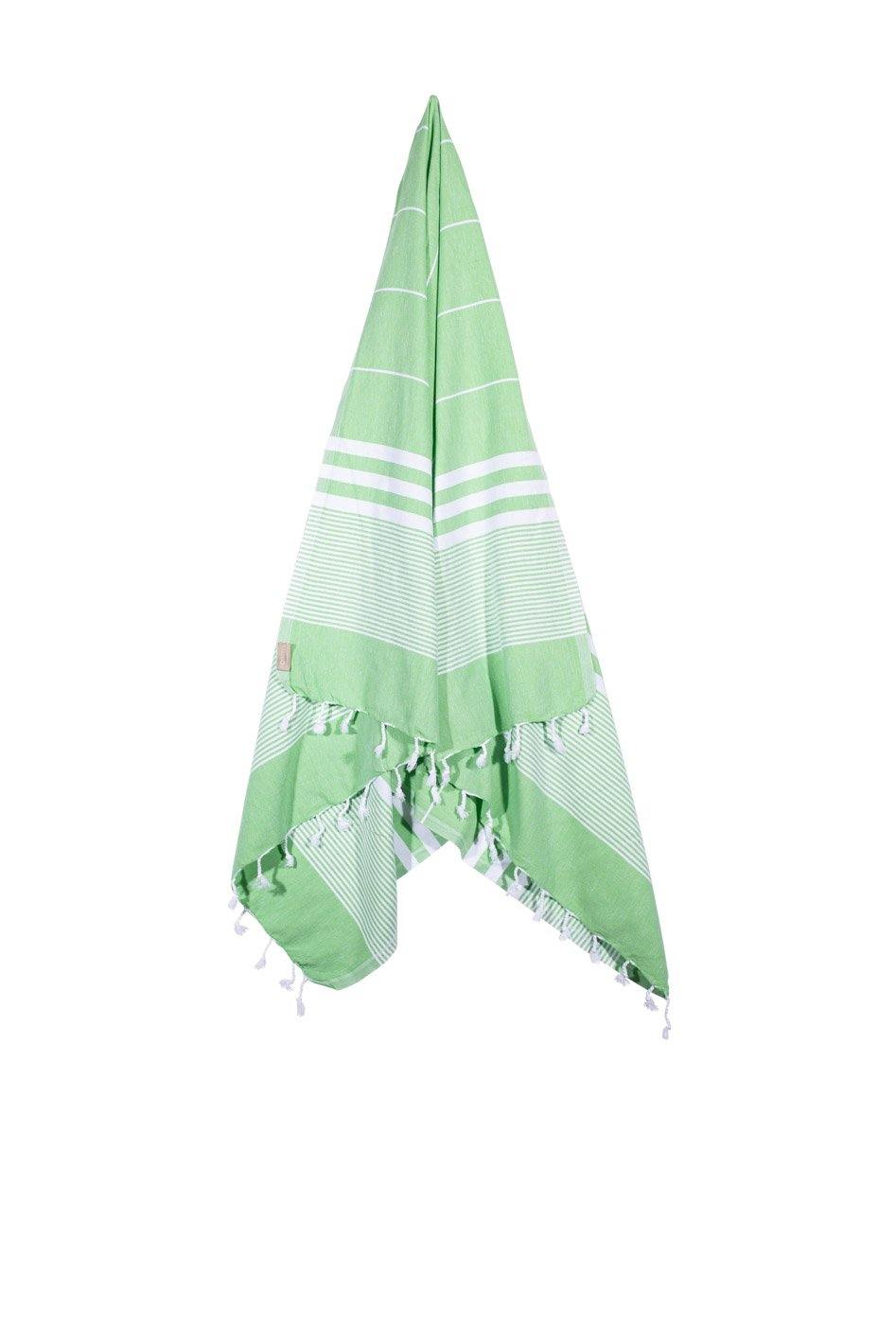 Kali - Green and White Striped Quick Drying Towel Hanging