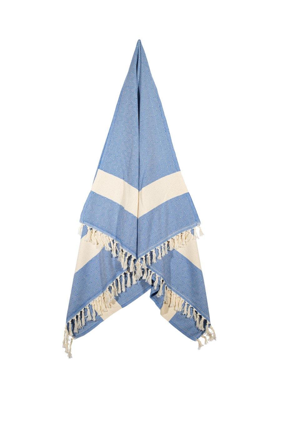 Diamond - Blue and Natural Hanging Towel