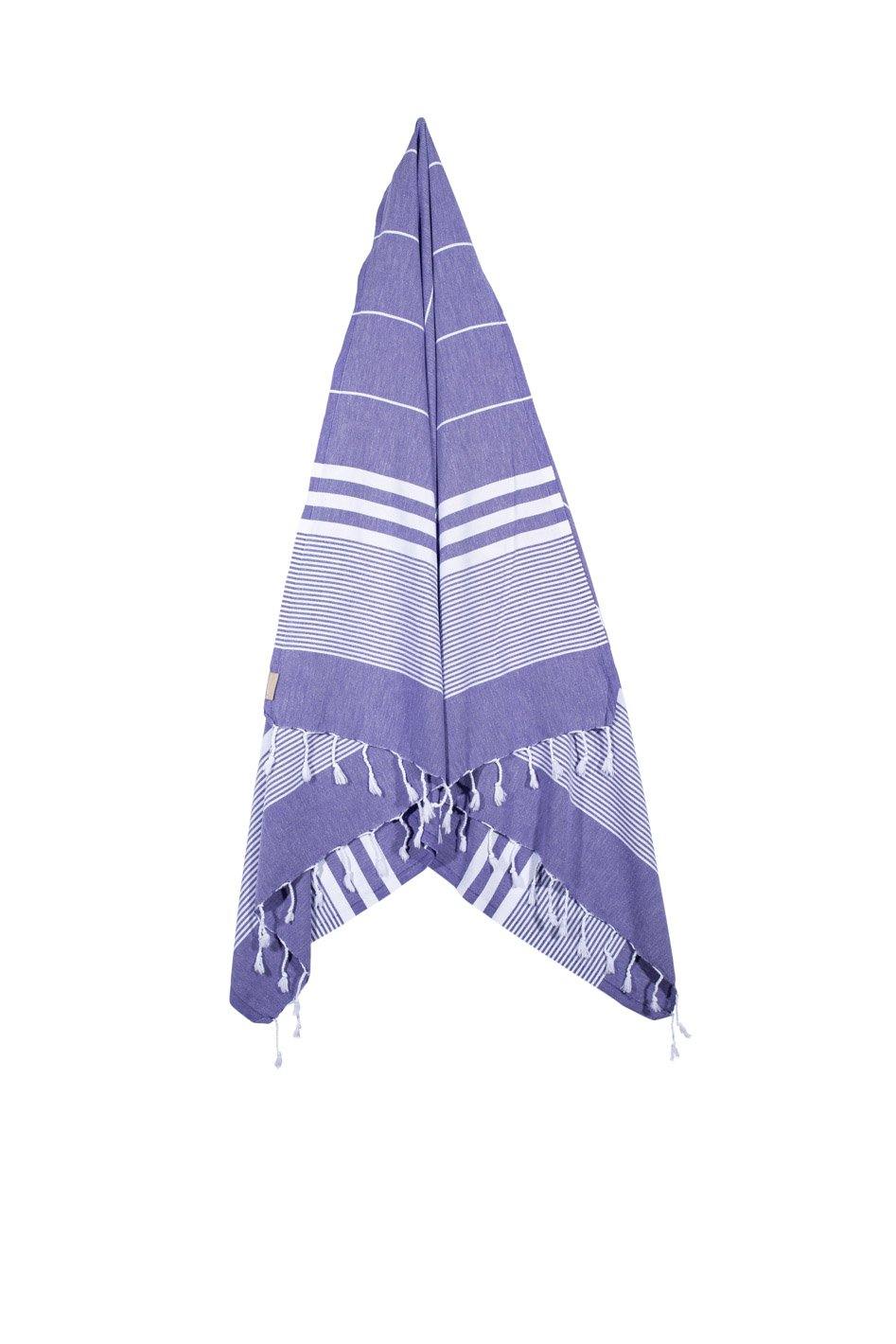 Kali - Purple and White Striped Quick Drying Towel Hanging
