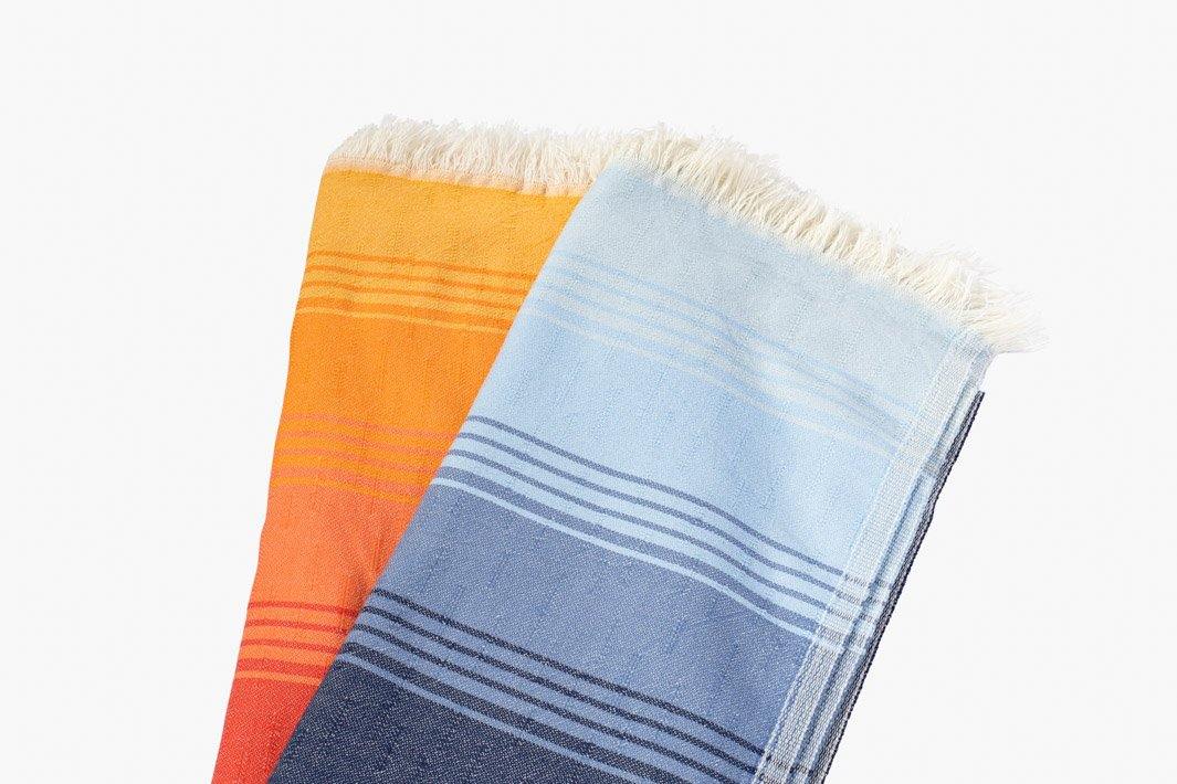 Sunset Beach and Nazare folded showing the same design but alternative colour options.