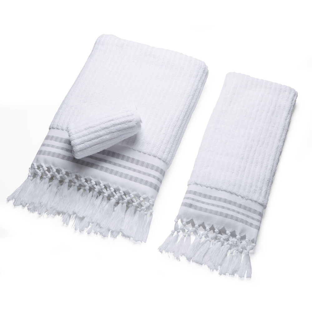 Classic Stripe - Arctic White Organic Cotton Towel Collection